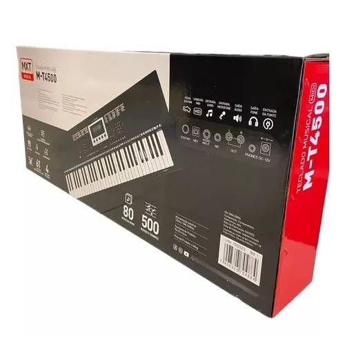 Teclado musical mxt m-t4500 500 tons e timbres e 61 teclas